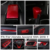 red interior for honda accord 10th 2018 2022 door sills steering wheel central control button armrest box cover trim
