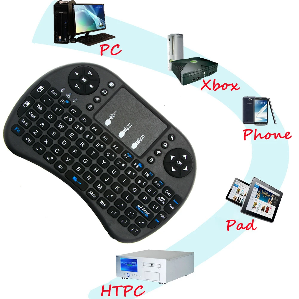Оригинальная мини беспроводная клавиатура i8 с тачпадом 2 4G Fly Air Mouse Combo Teclado для HDPC