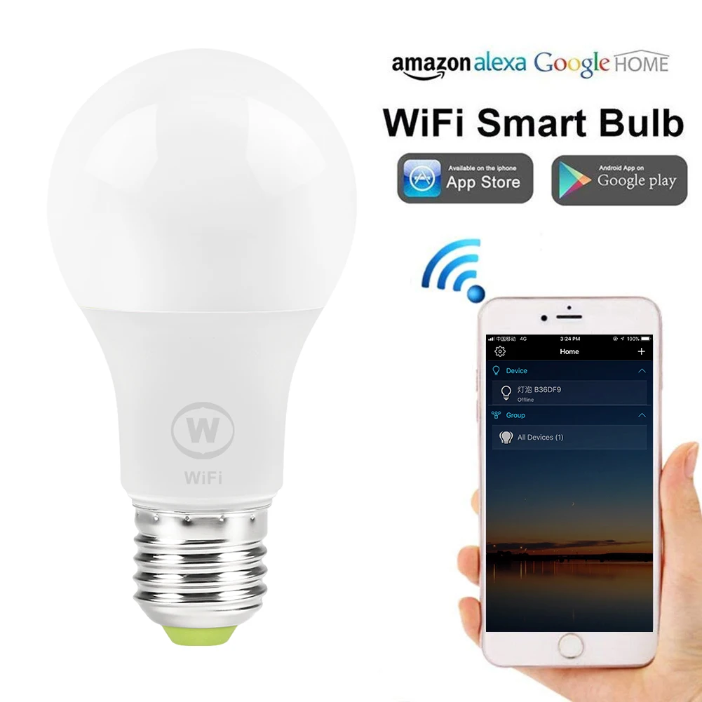 6 5 W E27 WiFi умный светодиодный светильник лампы совместимы с Amazon Alexa и Google Assistant