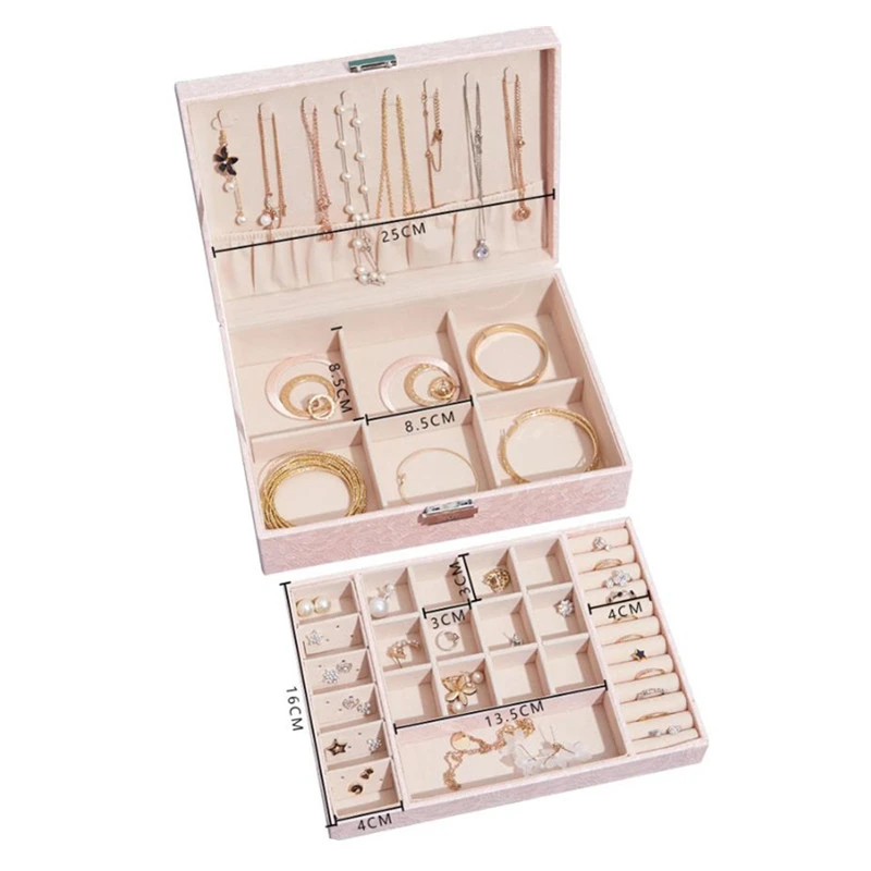 Портативный дорожная коробочка для украшений органайзер украшения Для Хранения