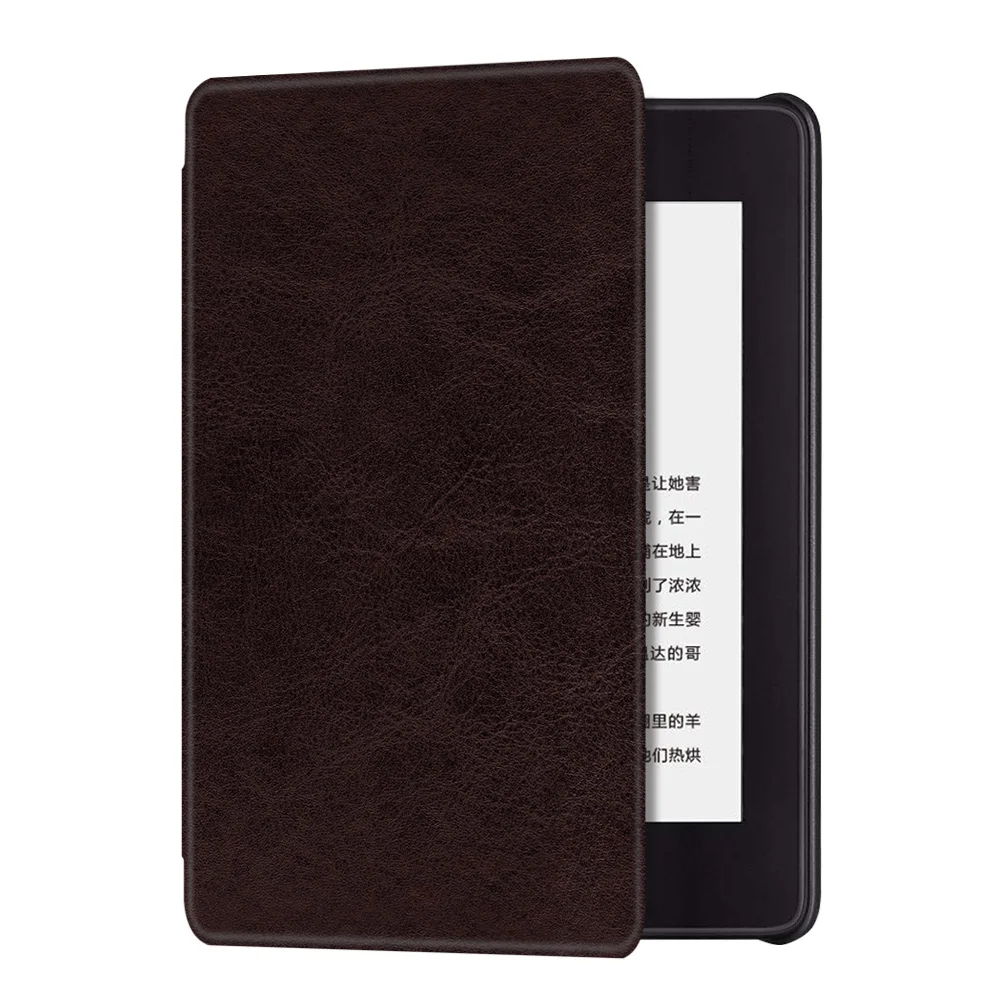 Dark Brown Умный чехол-Обложка BOZHUORUI для Amazon New Kindle Paperwhite 4 eReader(10 поколение выпущено) Магнитный Ультратонкий чехол - Цвет: Dark Brown