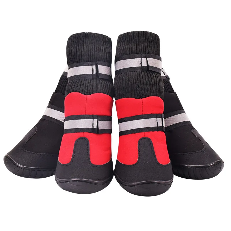 

4 Pcs/Set Newly Design Classic Simple Pet Dog Shoes High Quality Durable Shoes Outdoor Non-slip Warm Boots for Small Dogs 20E