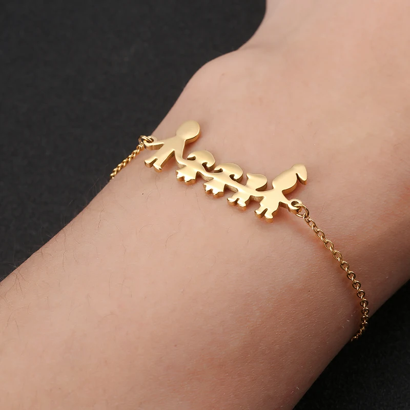 Браслеты с шармами для женщин мужчин пап девочка мальчик мама фигурка браслета