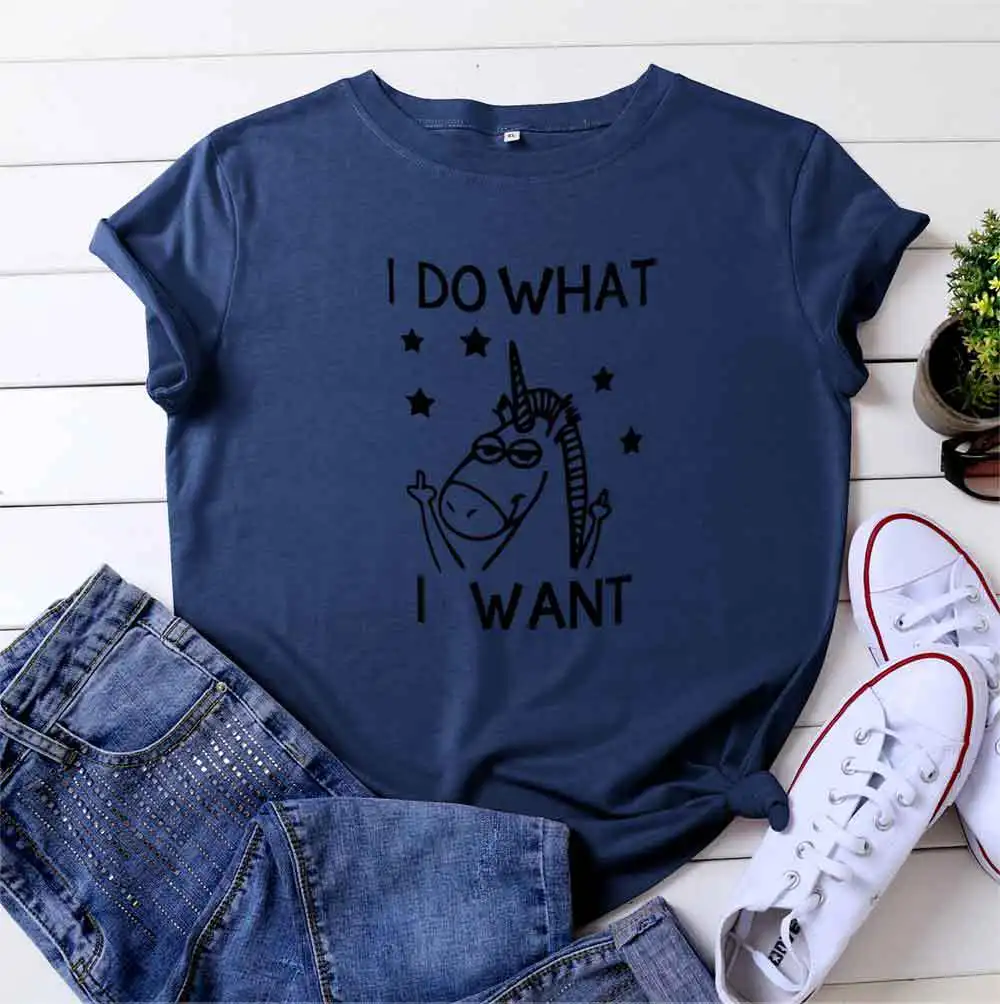 

Summer 100%Cotton T-shirts Women Loose Tees Plus Size Loose Woman Tops Cartoon Letter Print Short Sleeve Female Tshirt