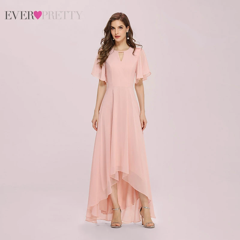 Платье подружки невесты Ever Pretty Розовое Шифоновое ТРАПЕЦИЕВИДНОЕ ПЛАТЬЕ с