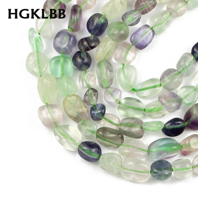 HGKLBB естественный неправильной формы цветные бусины из флюорита свободные
