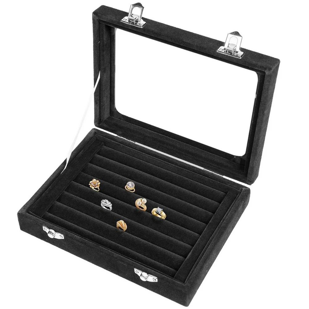 

New PU Leather Jewelry Box Rings Case Earrings Organiser Necklace Storage Display Organiser Case With For Home Travel Girl Gift