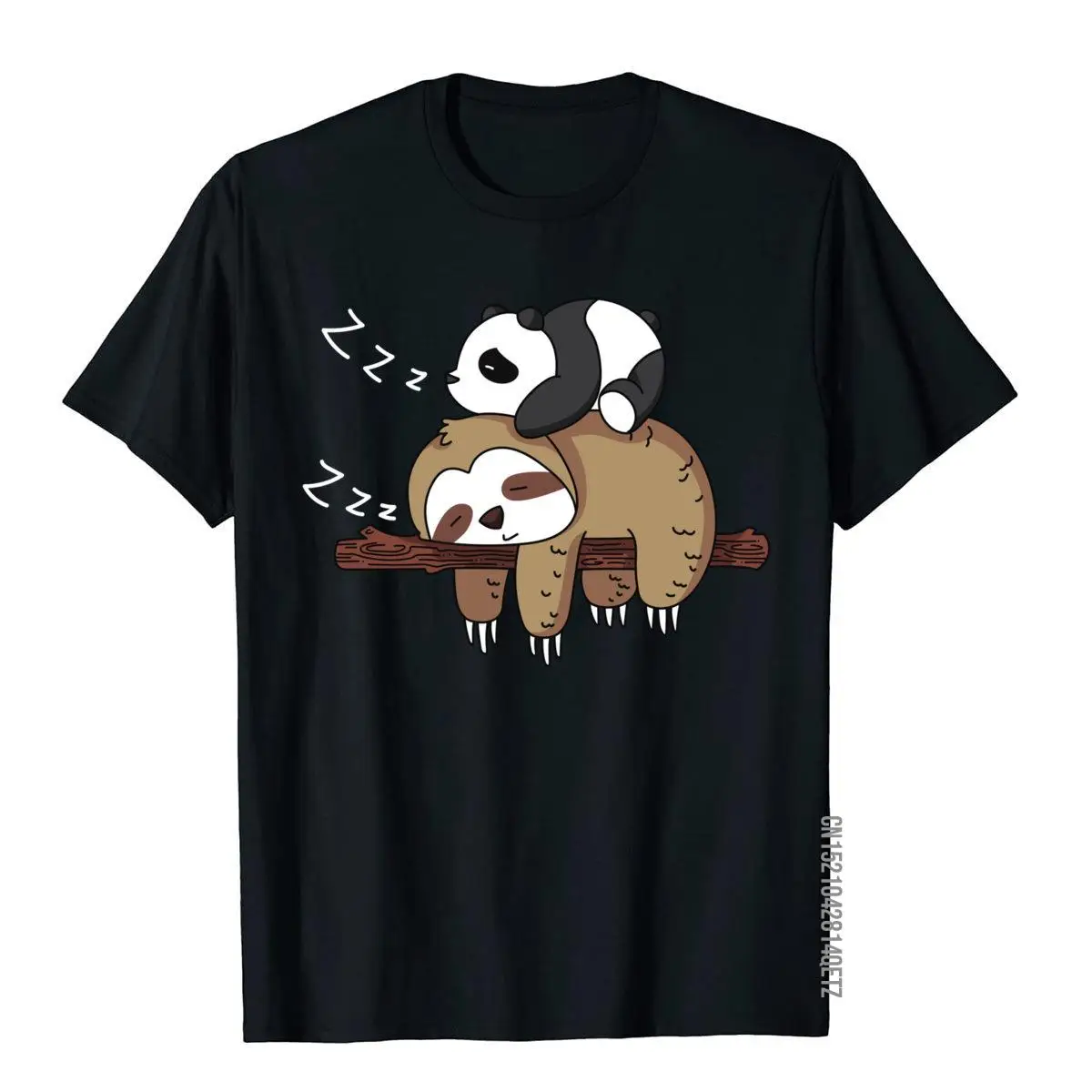 

Модный летний топ с изображением милой панды, спящего на ленивецах, влюбленных, футболки, Хлопковая мужская футболка Geek