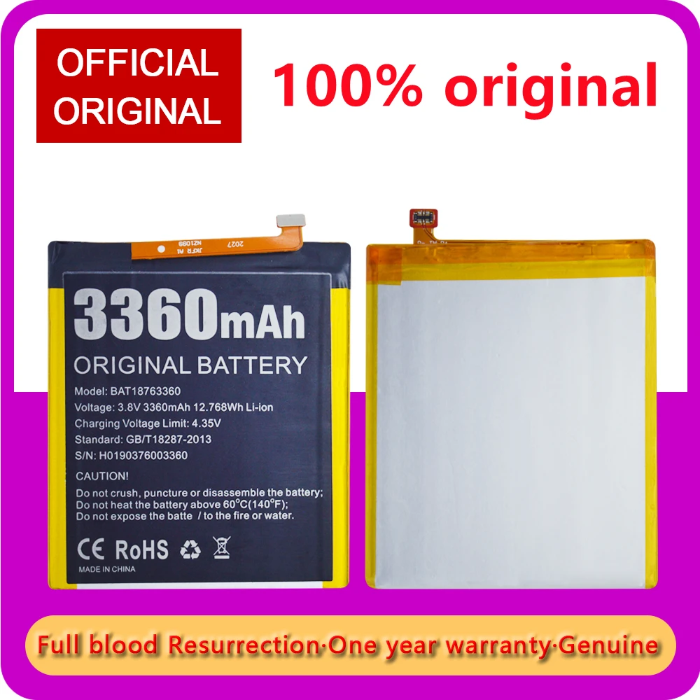 100 original high quality 3360mah bat18763360 battery for doogee y7 n10 mobile phone replacement batteries bateria free global shipping