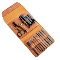 16 pcs nail clipper sets manicure set pedicure sets nail kit professional nail manicure kit grooming kit tool with leather bag
