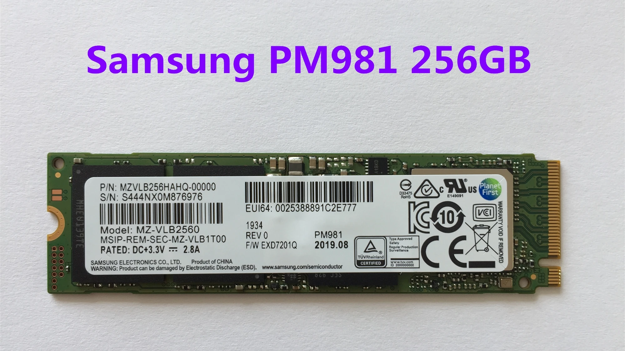 SAMSUNG SSD M.2 PM981 256 ГБ 512 ГБ 1 ТБ твердотельный жесткий диск M2 SSD NVMe PCIe 3,0x4 NVMe ноутбук внутренний disco duro m.2