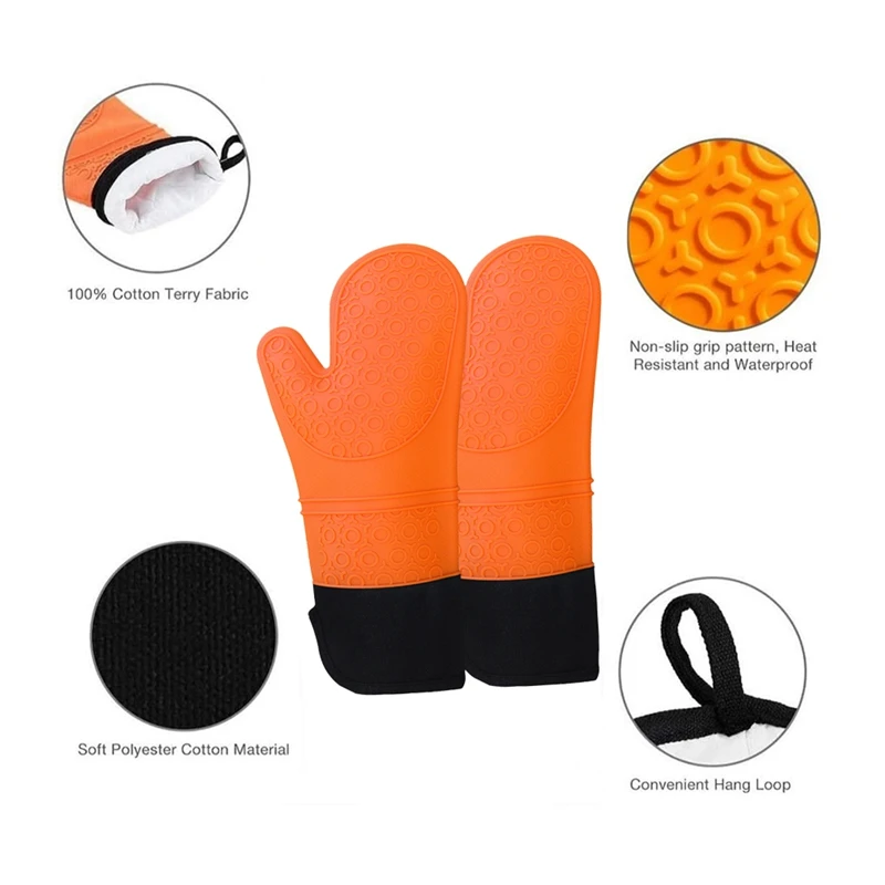 1 пара перчаток для духовки с 2 держателями кастрюль термостойкие рукавицы