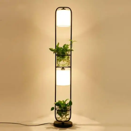 Современный китайский украшения завод Цветок торшер ткань абажур Стекло