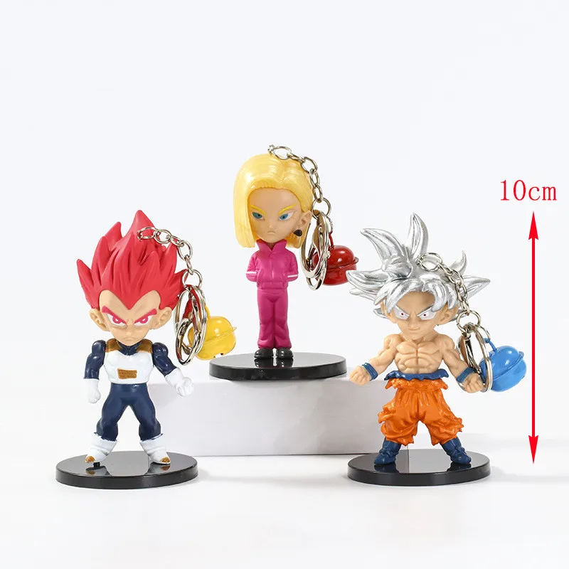 

7 PCS Dragon Ball Anime Movie Series Son Goku Vegeta IV Gogeta key chain Ornaments Figure Model toys BABY Boy girl gift