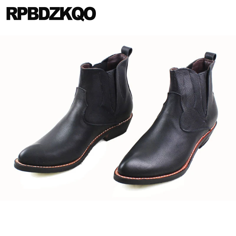 С натуральным лицевым покрытием размера плюс в ковбойском стиле ботинки с острым