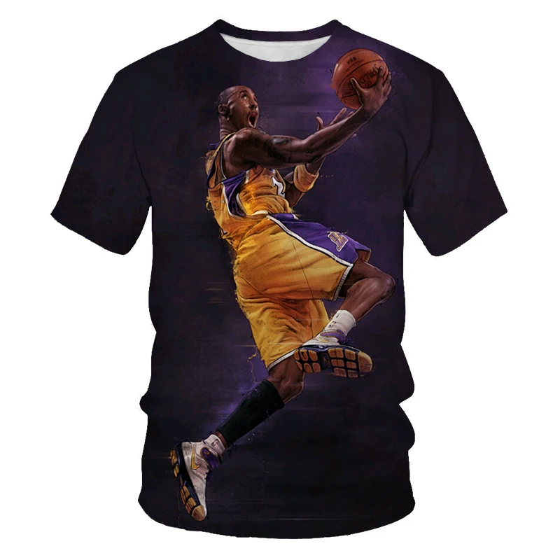 

The latest fashion O-Neck sports T-shirt NBA basketball star Kobe nostalgic print short-sleeved T-shirt men's oversized T-shirt