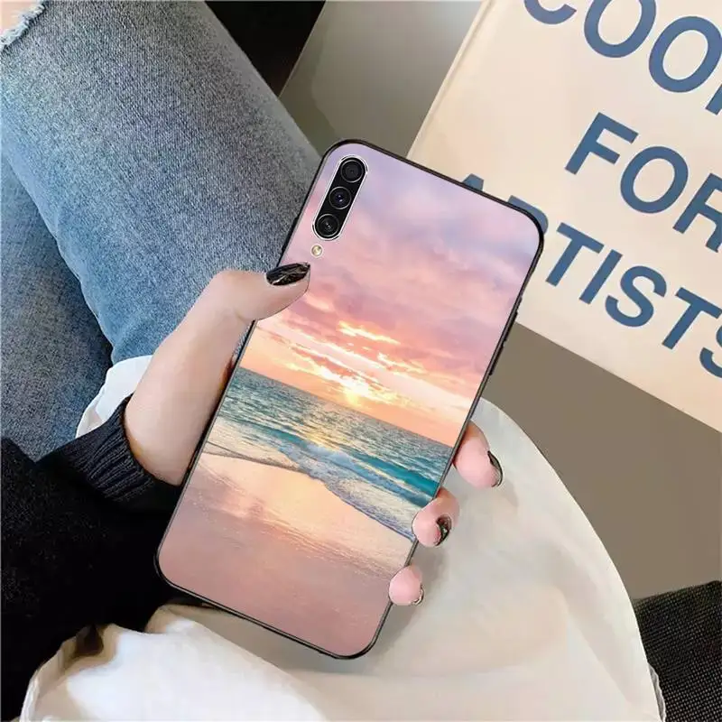 

summer beach Sea Floral sunset pattern Phone Case For Samsung galaxy A S note 10 7 8 9 20 30 31 40 50 51 70 71 21 s ultra plus