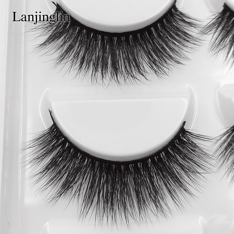 LANJINGLIN, 5 пар, ресницы 3d, норковые ресницы, макияж, натуральные длинные накладные ресницы, объемные ресницы