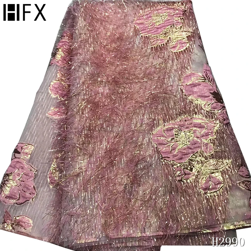 Золотая кружевная ткань в африканском стиле Высококачественная жаккардовая