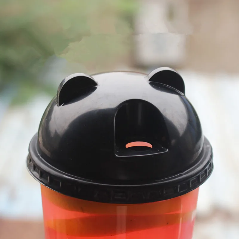 

50pcs Net red U shape cute plastic cups birthday party favors drinking juice bubble tea coffee cup pudding dessert cup with lid