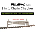 RISK SUS304 3-В-1 инструмент для проверки велосипедной цепи, измерительная линейка, измерительный инструмент для MTB дорожного велосипеда, инструменты для 8 9 10 11 скоростей, аксессуары