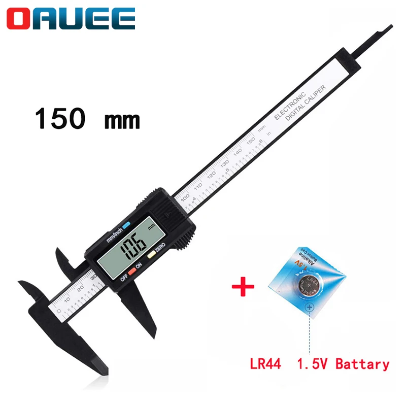 Электронный цифровой штангенциркуль 150 мм 6 дюймов из углеродного волокна