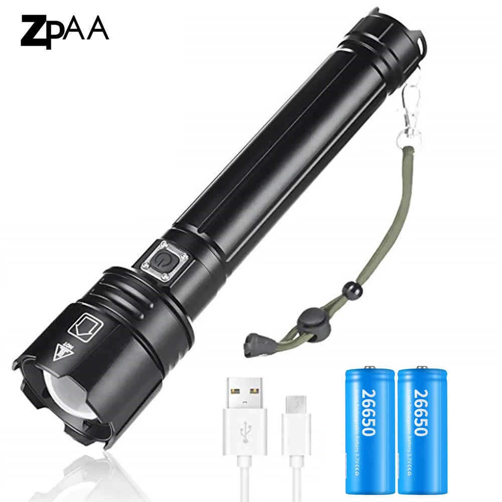 Самый мощный светодиодный фонарик XHP90.2 XHP70.2 XHP50 Перезаряжаемый USB масштабируемый