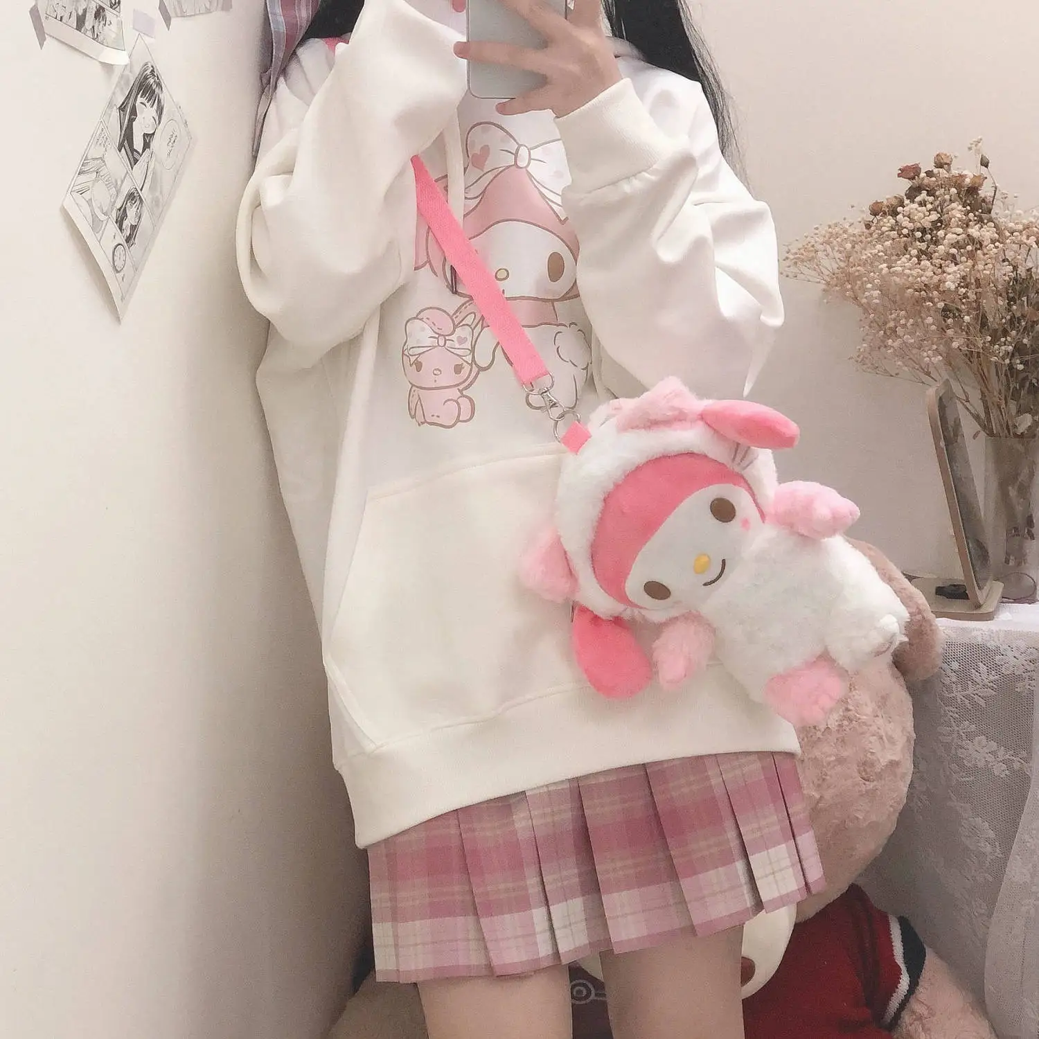 

Japanese Hooded Melody Sweet Girl Oversized Sweater Cute Autumn And Winter New Female Cartoon Loose Pullover Womens Sweater