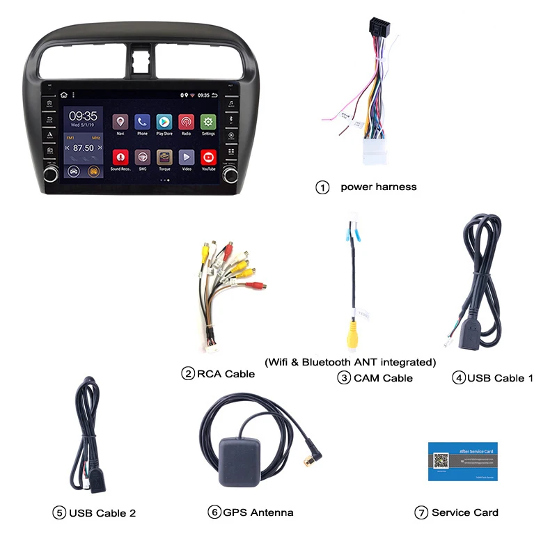 Автомобильный мультимедийный плеер 9 дюймов 2 + 32 ГБ Android 0 ручка радио для Mitsubishi