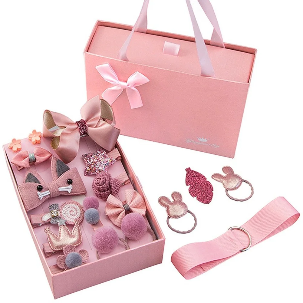 

2021 creative new children's princess hair accessories girl birthday exquisite gift box hairpin hair ring headdress set