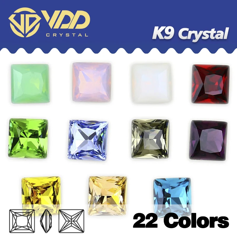 

VDD 50 шт. квадратные Кристаллы из стекла K9 для рукоделия свадебное платье Принцесса украшения сверкающие алмазные камни