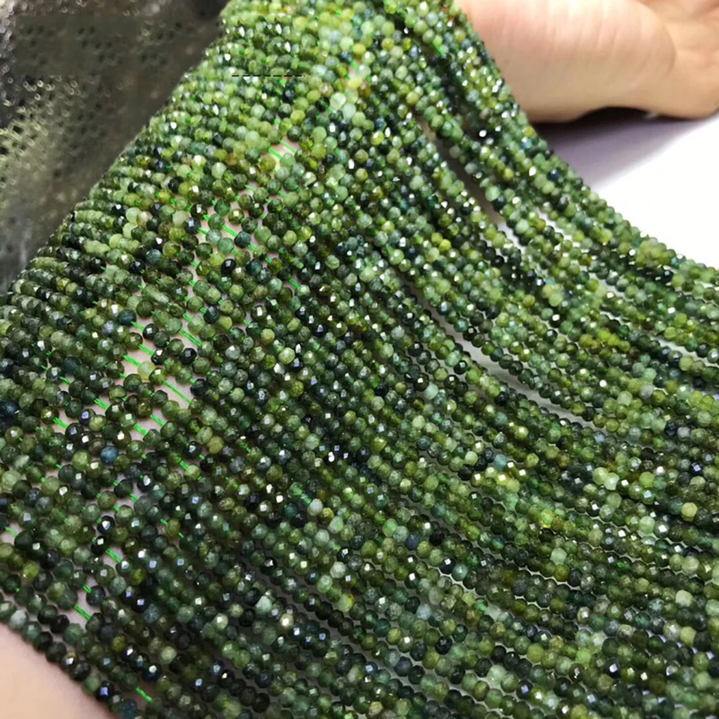 ICNWAY зеленый турмалин натуральный драгоценный камень 2x3 мм бусины обработанный