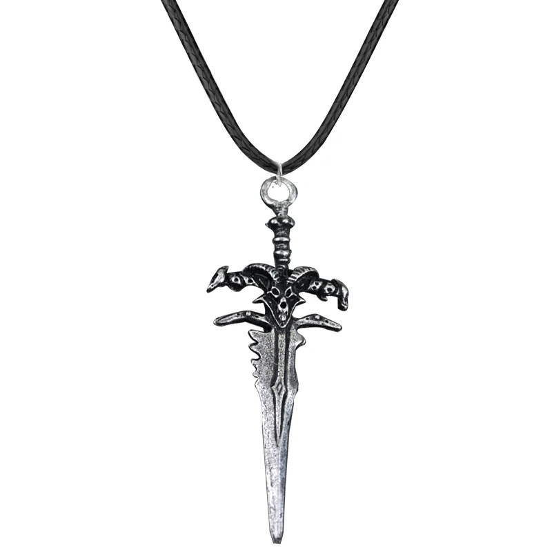 N623 WOW World Of Warcraft ожерелье в стиле панк, готика Frostmourne подвески в форме меча ожерелье Espada оружие игра ожерелье тема ювелирные изделия N35 - Окраска металла: N623