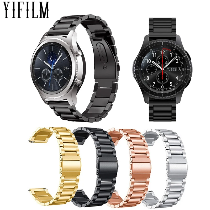 Strap For Samsung Galaxy Watch 3 45mm 46mm Gear S3 2 Neo Fashion Metal Watchband Stainless Steel Wrist Band Watch Accessories