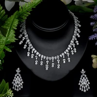 sederyla exclusive clear crystal 2pcs necklace earrings new 2020 shining tassel dubai fine party wedding jewelry sets for women