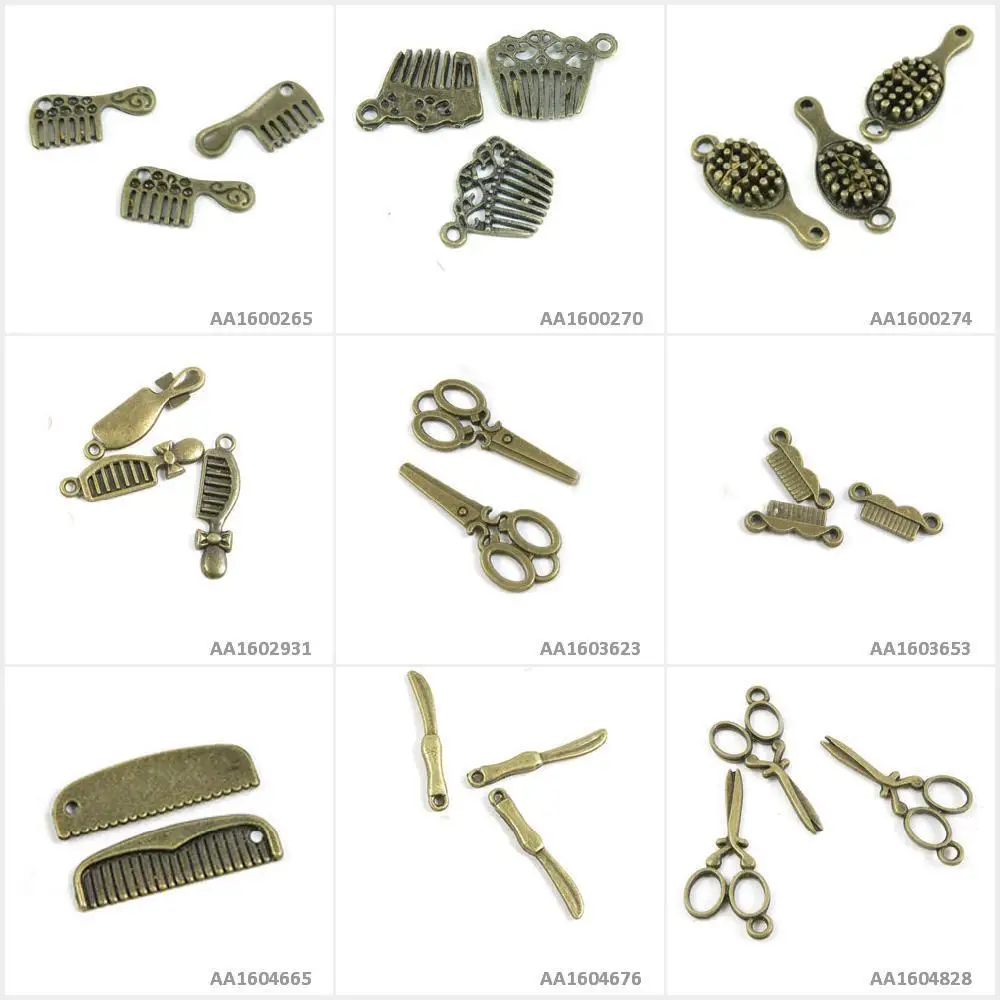 Антикварные бритвенные подвески ножницы для стрижки волос нож бритва гребень