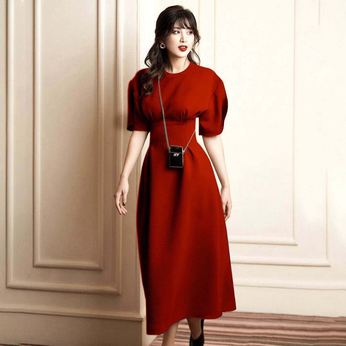 2019 ретро праздничное платье во французском стиле женское винтажное средней