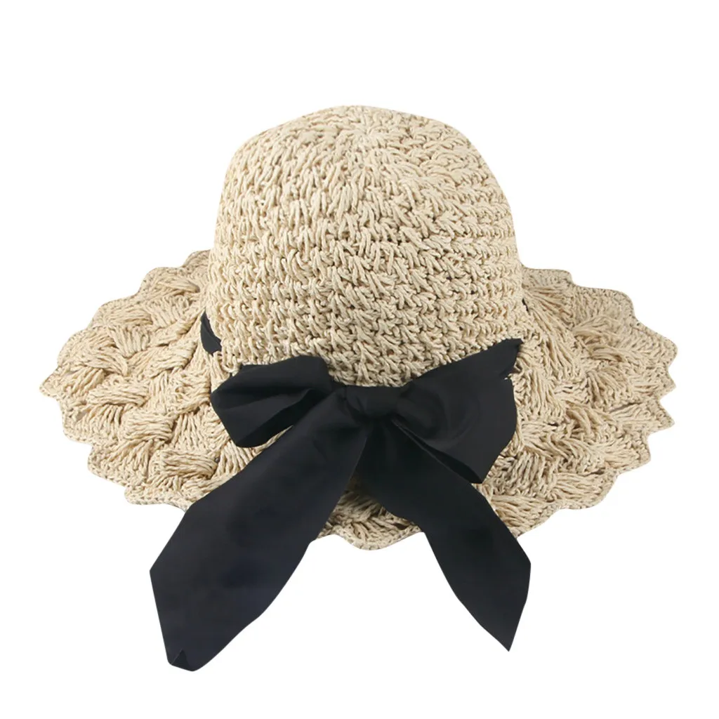 Летняя детская соломенная волнистая шляпа Корейская версия Смешанных Цветов