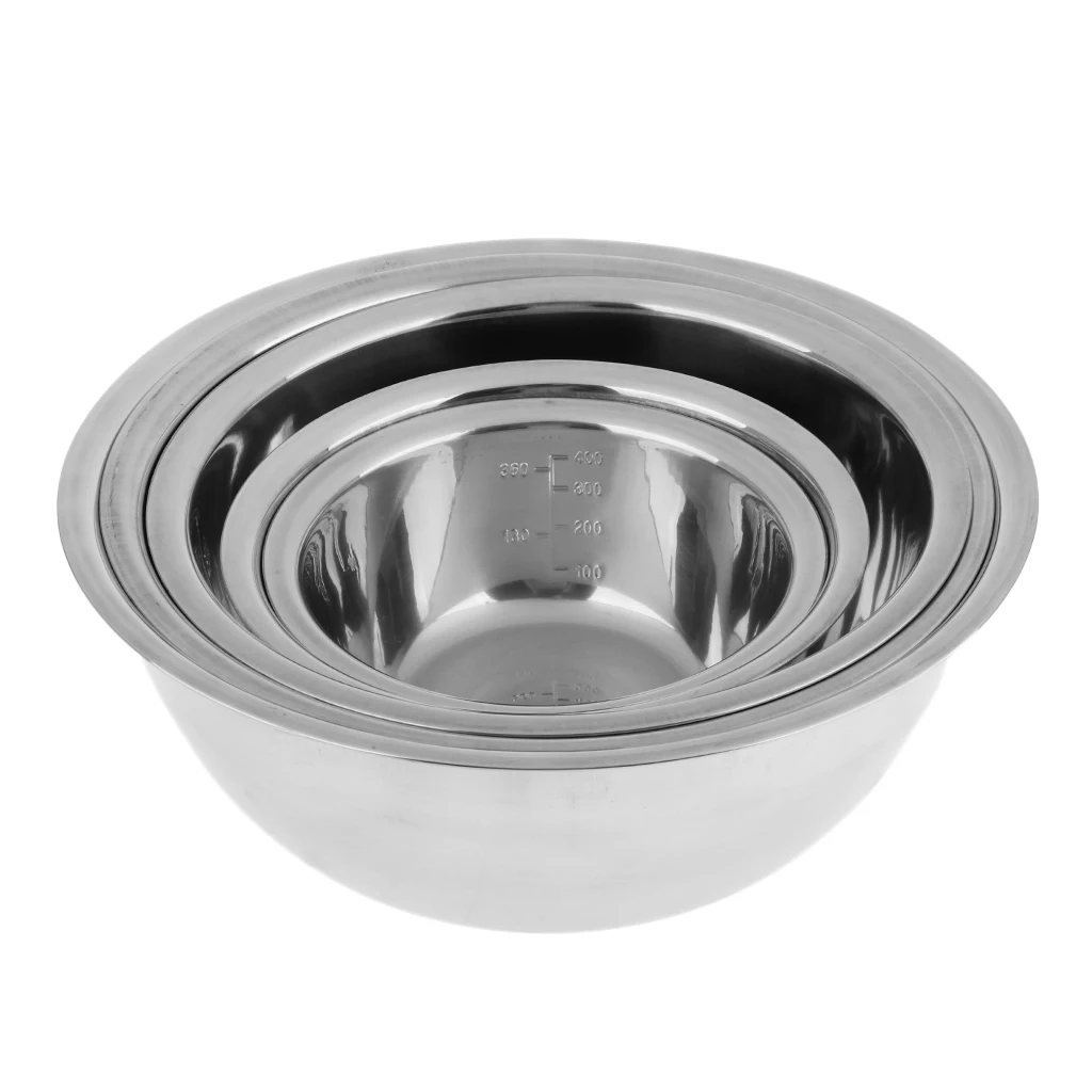 

5 Pcs Mixing Bowls Large Stainless Steel Bowl Set Kitchen for Outdoor Cooking