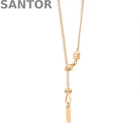 punk metal jewelry love long zircon inlaid u lock single side frosted necklace gold plated ice out long necklace
