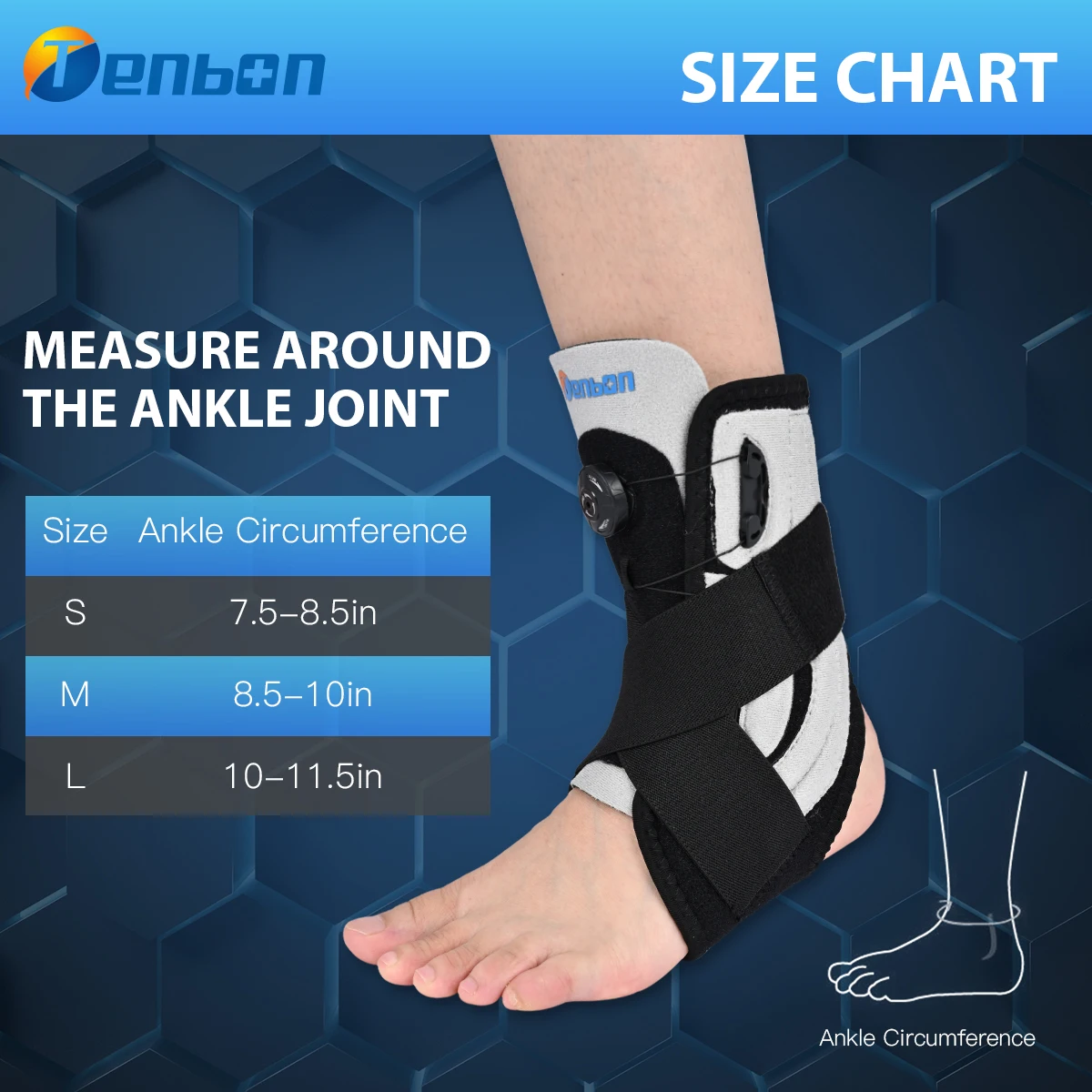 Фиксатор голеностопа Tenbon Spin System фиксация суставов | Красота и здоровье