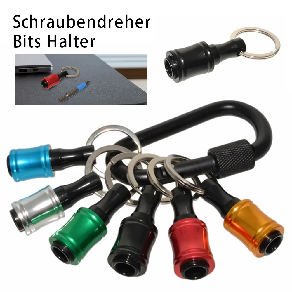 

Aluminum Alloy Keychain Post 6-piece 1/4" Hexagon Handle Screwdriver Bit Holder Extension Rod Drill Bit Screw Adapter Keychain