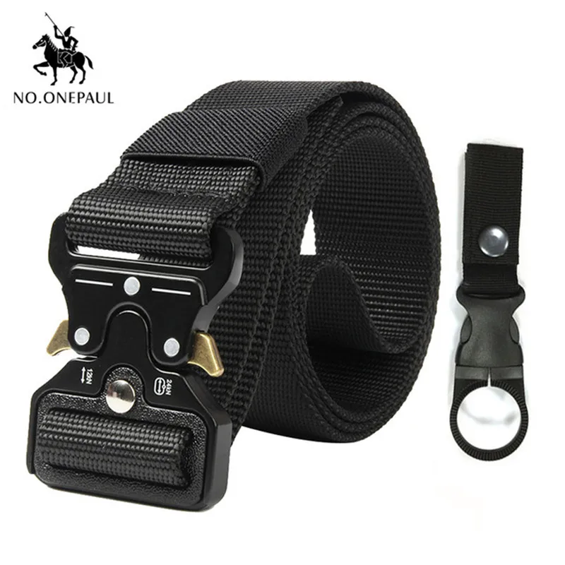 kkkk Package2 black NO. ONEPAUL мужской повседневный модный тактический ремень из сплава с автоматической пряжкой Молодежный студенческий ремень для занятий спортом на открытом воздухе - Цвет: kkkk Package2 black