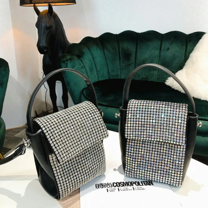 BXX Sac/ модные роскошные сумки женские дизайнерские стразы половина крышки маленький квадратный карман сумка через плечо ZC880
