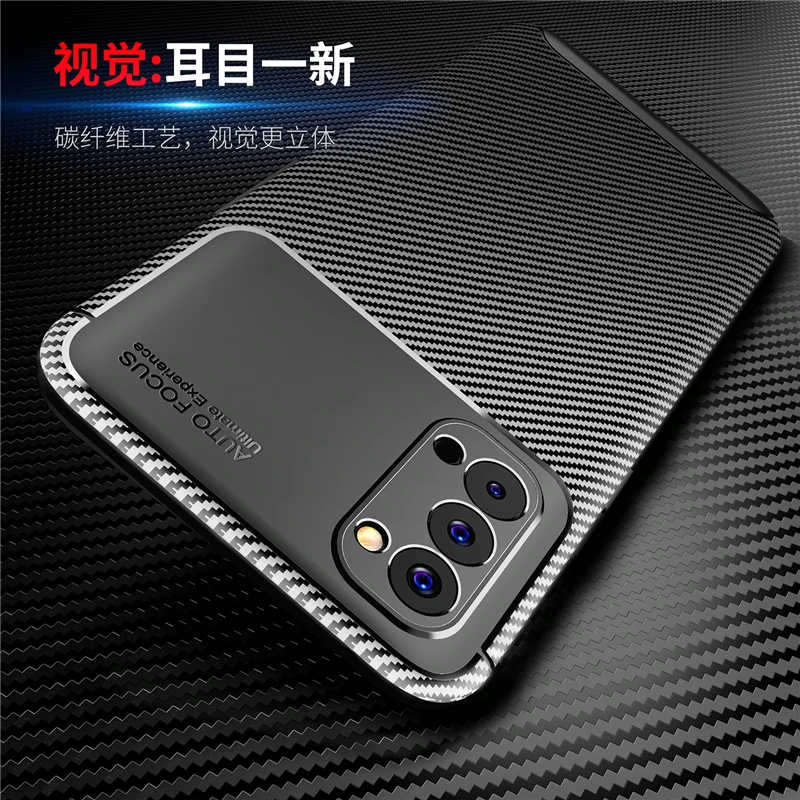 

For OPPO Reno4 Case Rubber Silicone Carbon Fundas Fashion Protective TPU Soft Shell Case For OPPO Reno4 Cover For Reno 4 Case