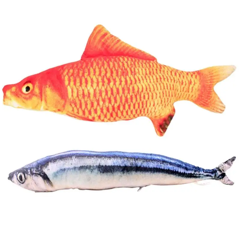 

Игрушка для кошек, 2 шт., плюшевые Рыбы Игрушки Реалистичная плюшевая игрушка в виде кошачьей мяты, жевательная игрушка для кошек, игрушка дл...