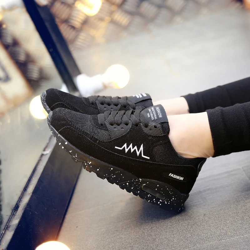 Женские модные кроссовки спортивные для бега пара баскетбольных женщин черные