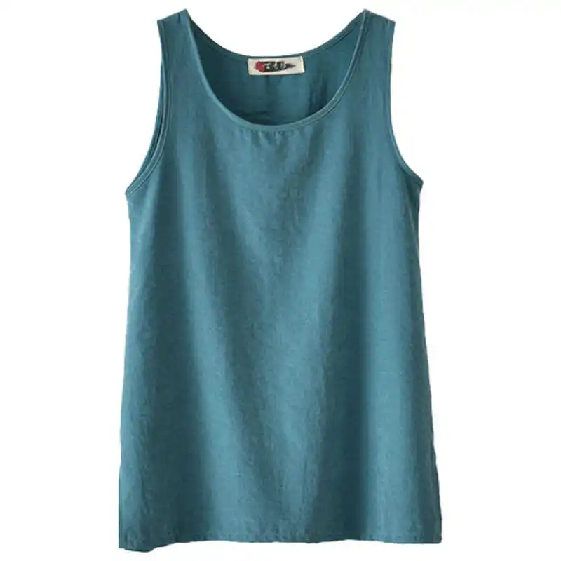 

2020 Summer New Cuprammonuium T-shirt Women's Bottoming Shirt Slimming Solid Color Sleeveless Vest Outer Wear Ethnic Style Inner