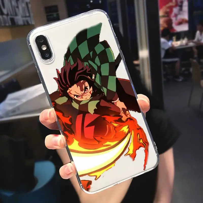 

Demon Slayer Comics Anime girl Phone Case Transparent soft For iphone 5 5s 5c se 6 6s 7 8 11 12 plus mini x xs xr pro max