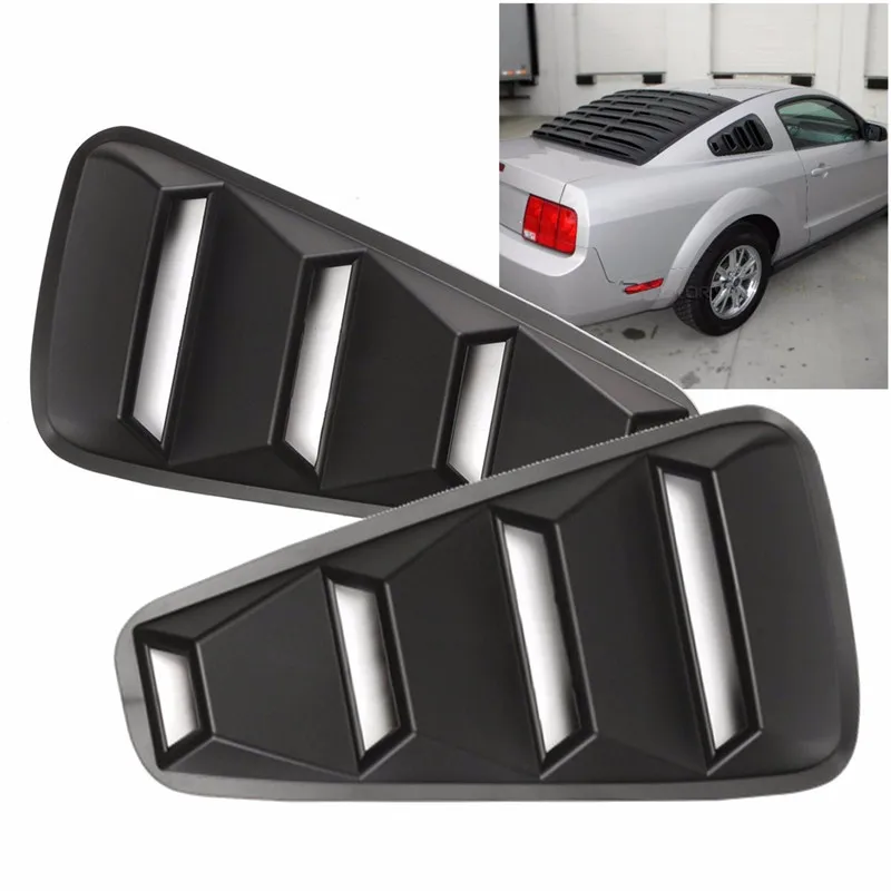 1 Pair 1/4 Quarter Side Window Louvers Scoop Cover Vent For Ford/Mustang 2005 2006 2007 2008 2009 2010 2011 2012 2013 2014 Parts